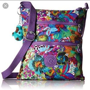 Kipling Aloha Grove Purple Purse NEVER USED